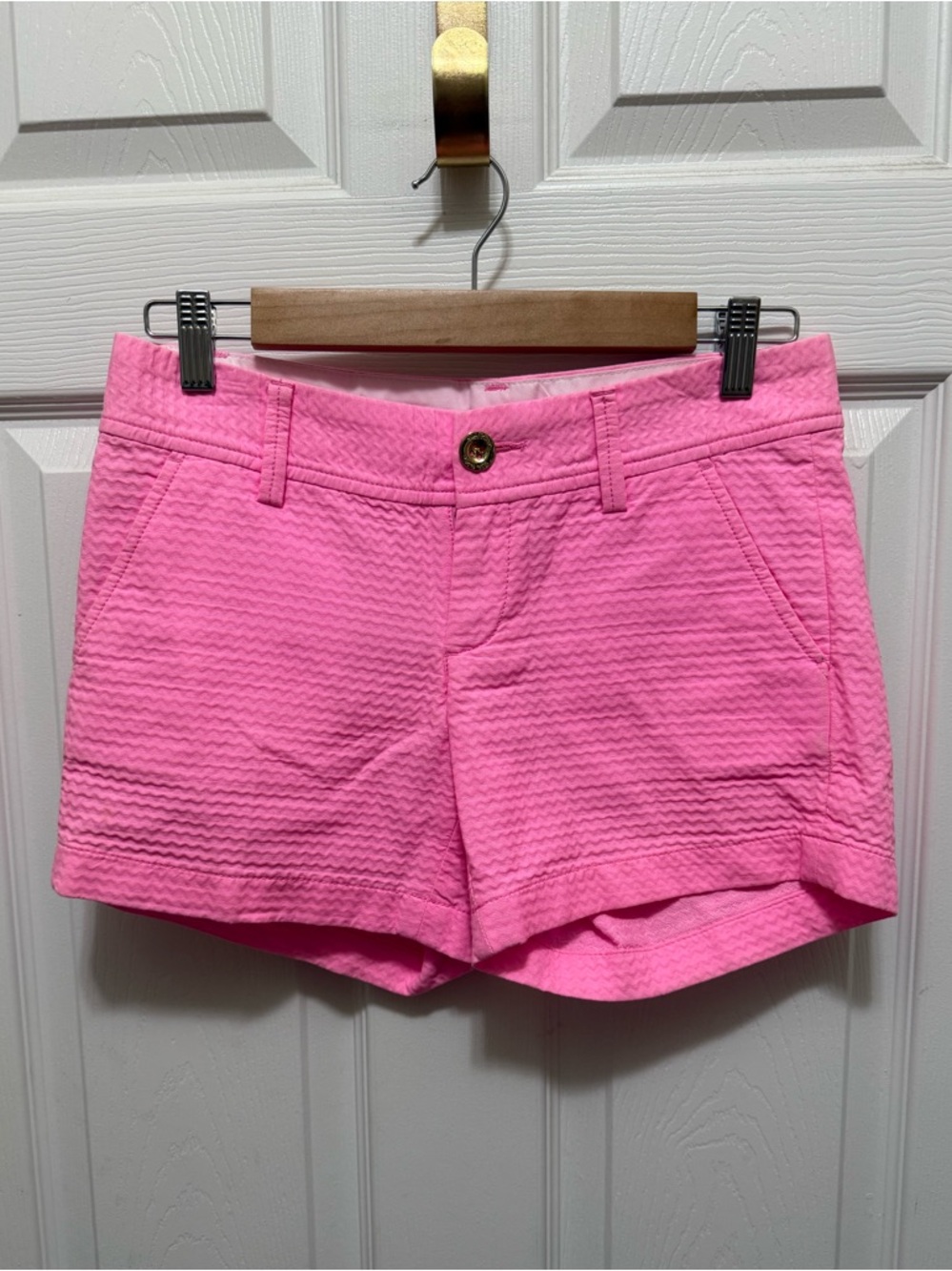 Lilly Pulitzer Vibrant Pink Textured Cotton Shorts